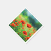 Rote Mohn-Blumenparty Serviette (Ecke)