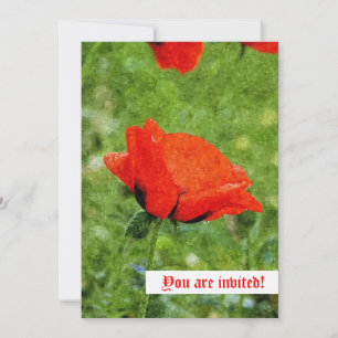 Rote Mohn-Einladung Einladung