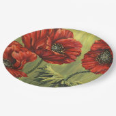 Rote Mohn-Garten-Picknick-Papierteller Pappteller (Schrägansicht)