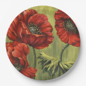Rote Mohn-Garten-Picknick-Papierteller Pappteller (Vorderseite)