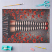 Rote Mohn-Gotik-Beine-Decoupage-Papier Seidenpapier (Basteln)