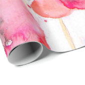 Rote Mohn Mohnblumen Blumen Floral Wasserfarbe Ehe Geschenkpapier (Rolleneckpunkt)