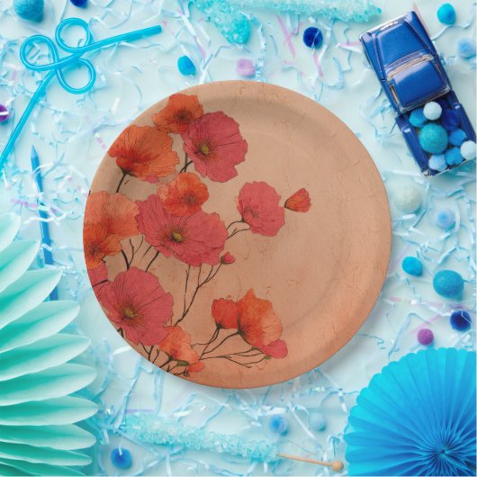 Rote Mohn-Papierteller Pappteller (Party)