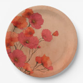 Rote Mohn-Papierteller Pappteller (Vorderseite)