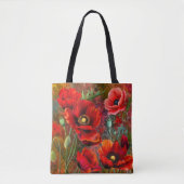 Rote Mohn-Tasche Tasche (Vorderseite)