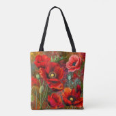 Rote Mohn-Tasche Tasche (Rückseite)