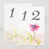 Rote Mohn-Tischnummer Einladung (Vorne/Hinten)