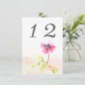 Rote Mohn-Tischnummer Einladung (Stehend Vorderseite)