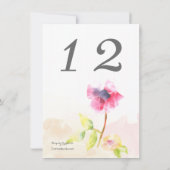 Rote Mohn-Tischnummer Einladung (Rückseite)