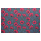Rote Mohn und Ladybugs auf dunkelblau Stoff (Yard (91,4 cm))