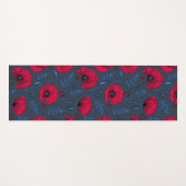 Rote Mohn und Ladybugs auf dunkelblau Yogamatte (Vorderseite (Horizontal))