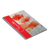 Rote Mohn-Wasserfarbe-Blumen-Mädchen-Name-Blumen Notizblock (Rechte Seite)