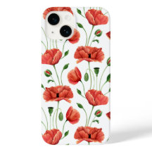 Rote Mohn-Wasserfarbe-Wildblume