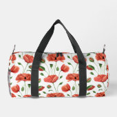 Rote Mohn-Wasserfarbe-Wildblume Duffle Bag (Rückseite)
