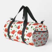Rote Mohn-Wasserfarbe-Wildblume Duffle Bag (Rechte Ecke)