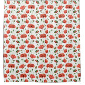 Rote Mohn-Wasserfarbe-Wildblume Duschvorhang (Vorderseite)