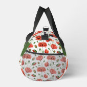 Rote Mohn-Wasserfarbe-Wildblumen-Monogramm Duffle Bag (Rechts)