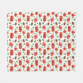 Rote Mohn-Wasserfarben-Wildblume Fleecedecke (Vorderseite (Horizontal))