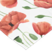 Rote Mohn-Wasserfarben-Wildblumen-Tischdecke Tischdecke (Schrägansicht)
