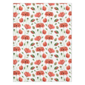 Rote Mohn-Wasserfarben-Wildblumen-Tischdecke Tischdecke (Vorderseite)