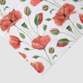 Rote Mohn-Wildblumen-Aquarell Seidenpapier (Ausschnitt)