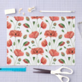 Rote Mohn-Wildblumen-Aquarell Seidenpapier (Handwerk)