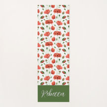 Rote Mohn-Wildblumen-Wasserfarbe mit individuellem