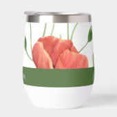 Rote Mohn-Wildblumen-Wasserfarbe-Monogramm-Name (Rechts)
