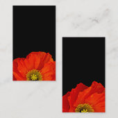 Rote Mohnblume auf schwarzer BlumenVisitenkarte Visitenkarte (Vorne/Hinten)