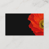 Rote Mohnblume auf schwarzer BlumenVisitenkarte Visitenkarte (Rückseite)