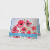 Rote Mohnblume Blume Aquarellmalerei Kunst Karte (Rückseite)