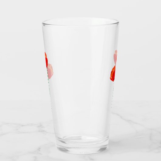 Rote Mohnblume Blume Glas (Links)