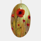Rote Mohnblume Blume Keramik Ornament (Rechts)