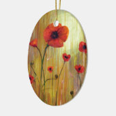 Rote Mohnblume Blume Keramik Ornament (Links)