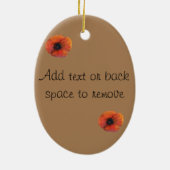 Rote Mohnblume Blume Keramik Ornament (Hinten)