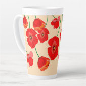 Rote Mohnblume Blume Milchtasse (Linke Ecke)