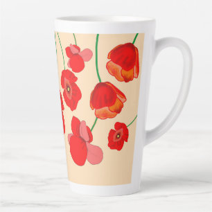 Rote Mohnblume Blume Milchtasse