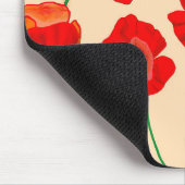 Rote Mohnblume Blume Mousepad (Ecke)