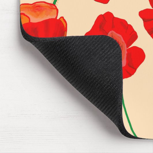 Rote Mohnblume Blume Mousepad (Ecke)