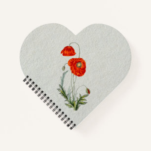 Rote Mohnblume Blume Notizblock