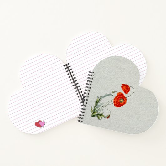 Rote Mohnblume Blume Notizblock (Innenseite)