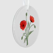 Rote Mohnblume Blume Ornament (Vorderseite)