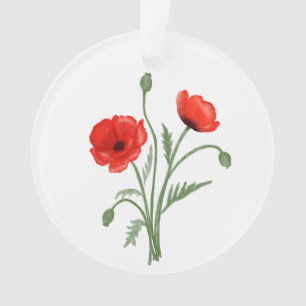 Rote Mohnblume Blume Ornament
