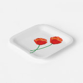Rote Mohnblume Blume Pappteller (Gewinkelt)