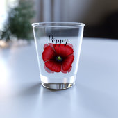 Rote Mohnblume Blume Personalisiert Schnapsglas