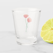 Rote Mohnblume Blume Schnapsglas (Rückseite)