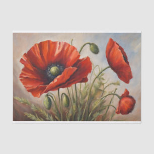 Rote Mohnblume Blume Seidenpapier