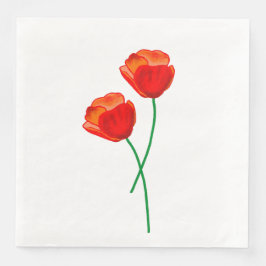 Rote Mohnblume Blume Serviette