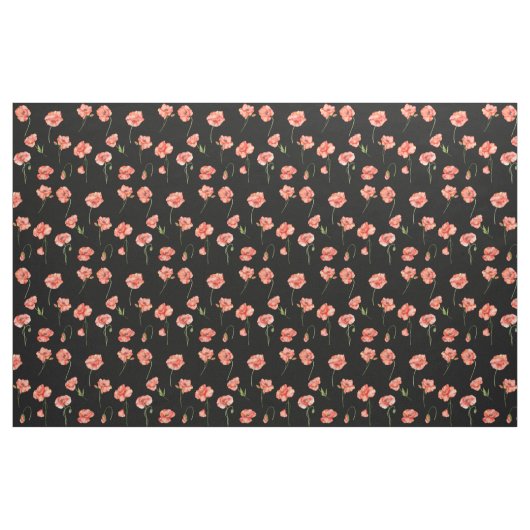 Rote Mohnblume Blume Stoff (Fat Quarter (45,7 x 55,9 cm))