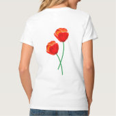 Rote Mohnblume Blume T-Shirt (Rückseite)